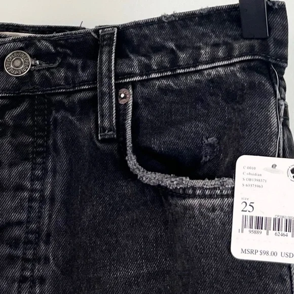 NWT Free People Baggy Tapered Boyfriend Jeans in Obsidian Black - Picture 7 of 9